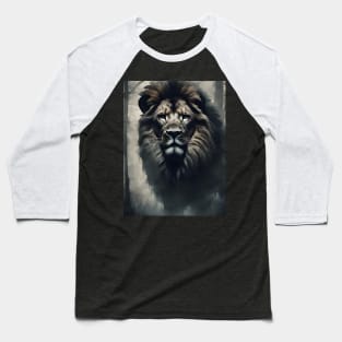 Lion in the Foggy Forest Baseball T-Shirt